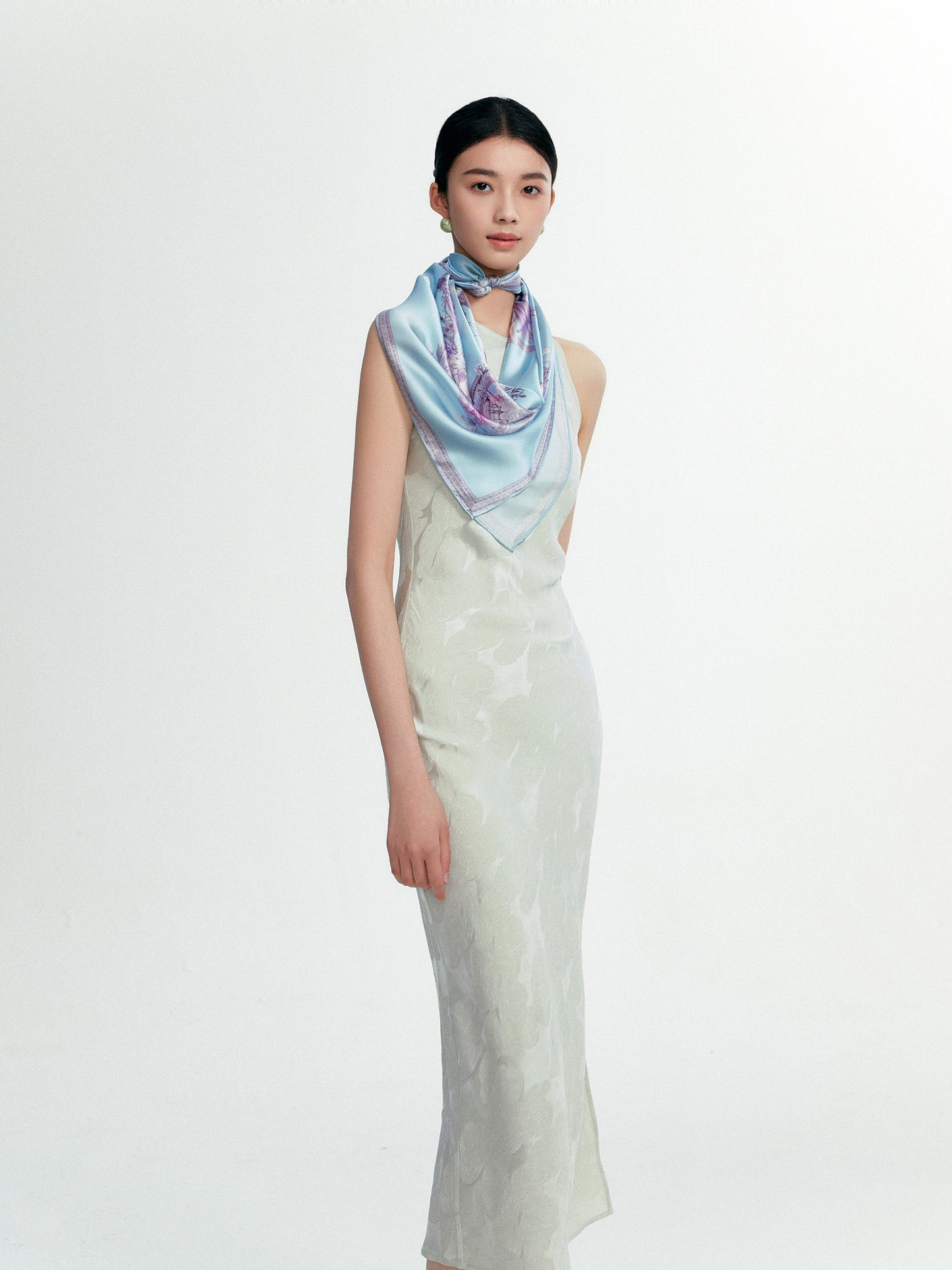 The 'Courtyard Bloom' Silk Scarf