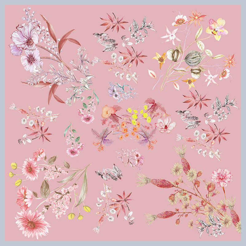 The 'Flora' Double-Sided Silk Scarf