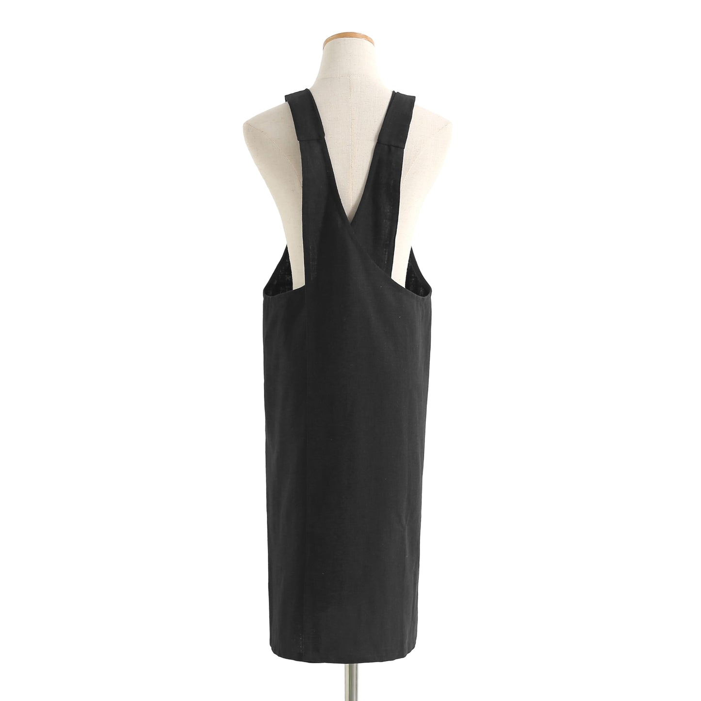 Jeelow Slip On Linen Cotton Cooking Kitchen Garden Vest Slip On Apron Dress For Women With Pockets