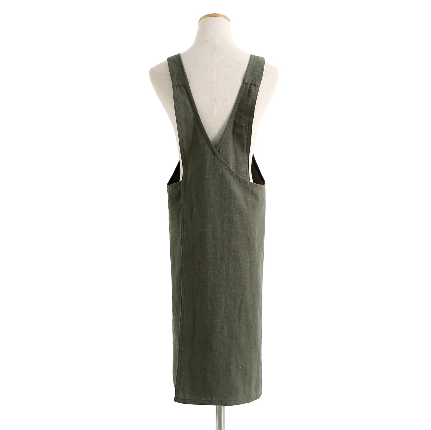 Jeelow Slip On Linen Cotton Cooking Kitchen Garden Vest Slip On Apron Dress For Women With Pockets