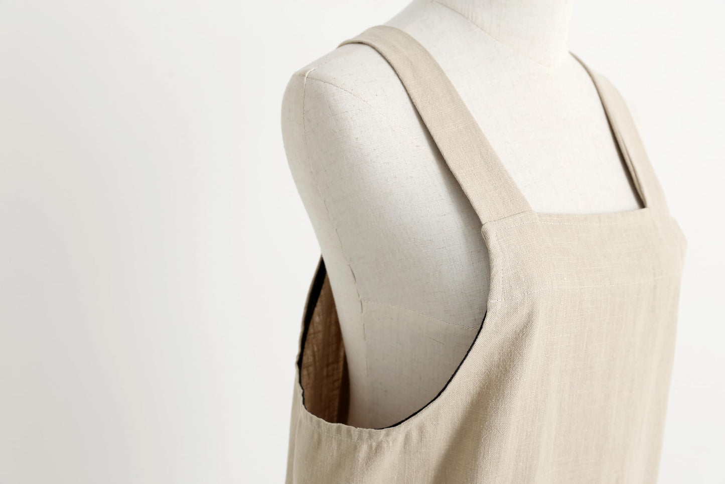 Jeelow Slip On Linen Cotton Cooking Kitchen Garden Vest Slip On Apron Dress For Women With Pockets