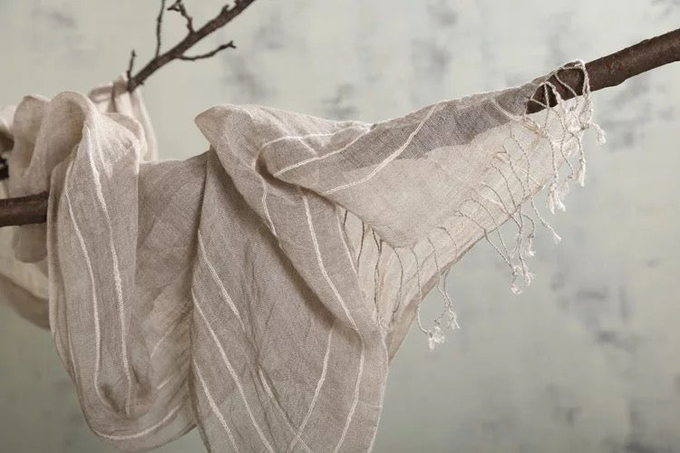 Jeelow Signature Linen Scarf - Stripes & Borders
