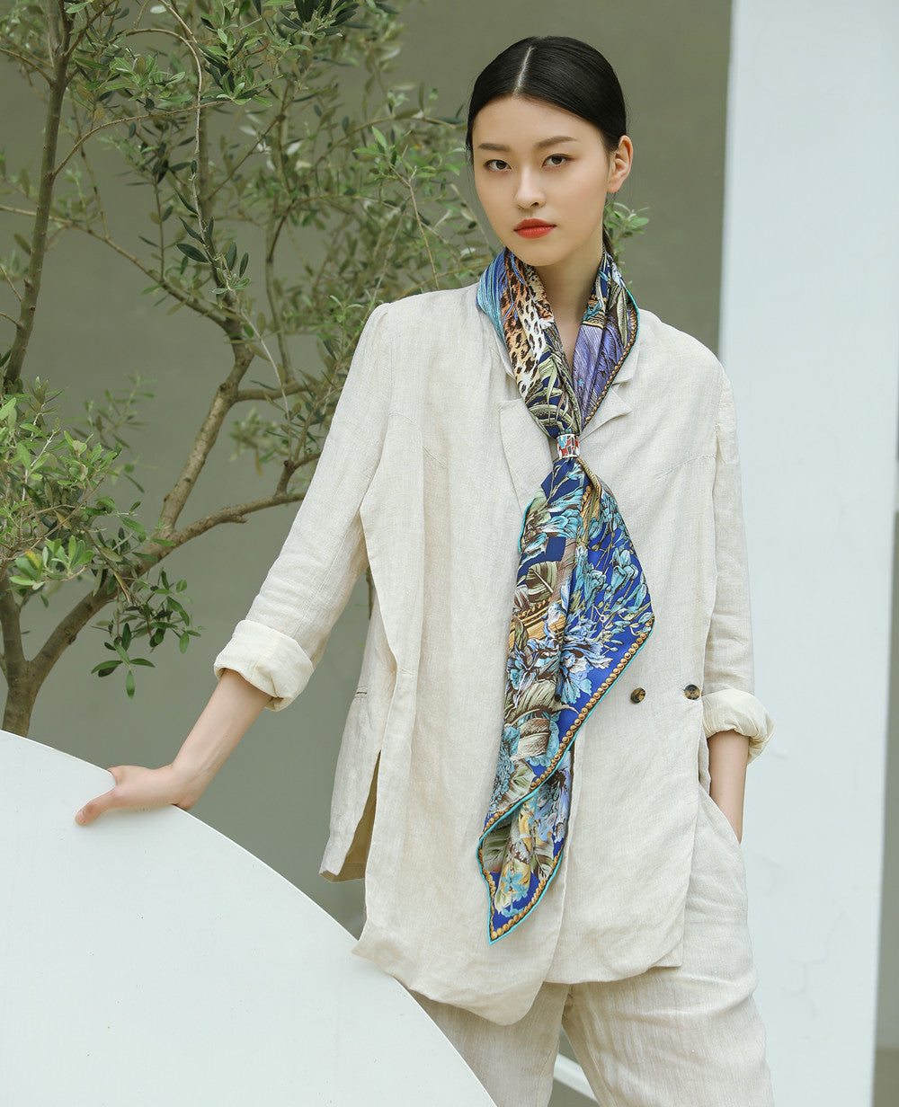 The Celestial Leopard Silk Scarf