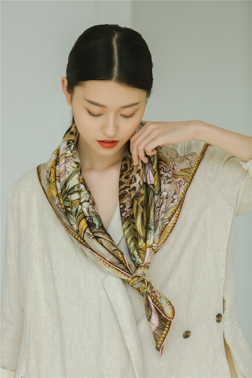 The Celestial Leopard Silk Scarf