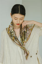 The Celestial Leopard Silk Scarf