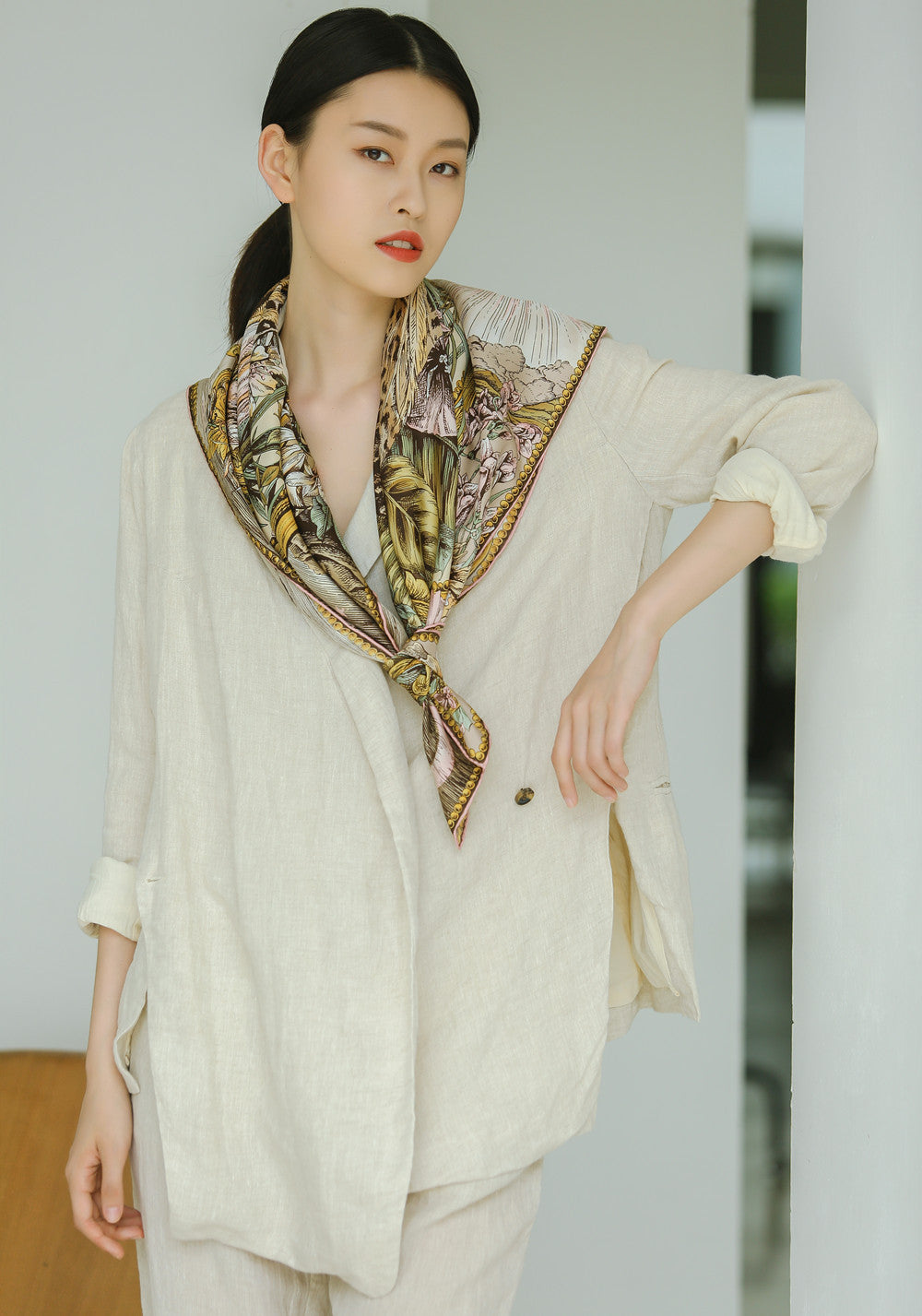 The Celestial Leopard Silk Scarf