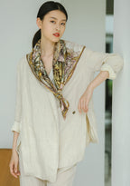 The Celestial Leopard Silk Scarf