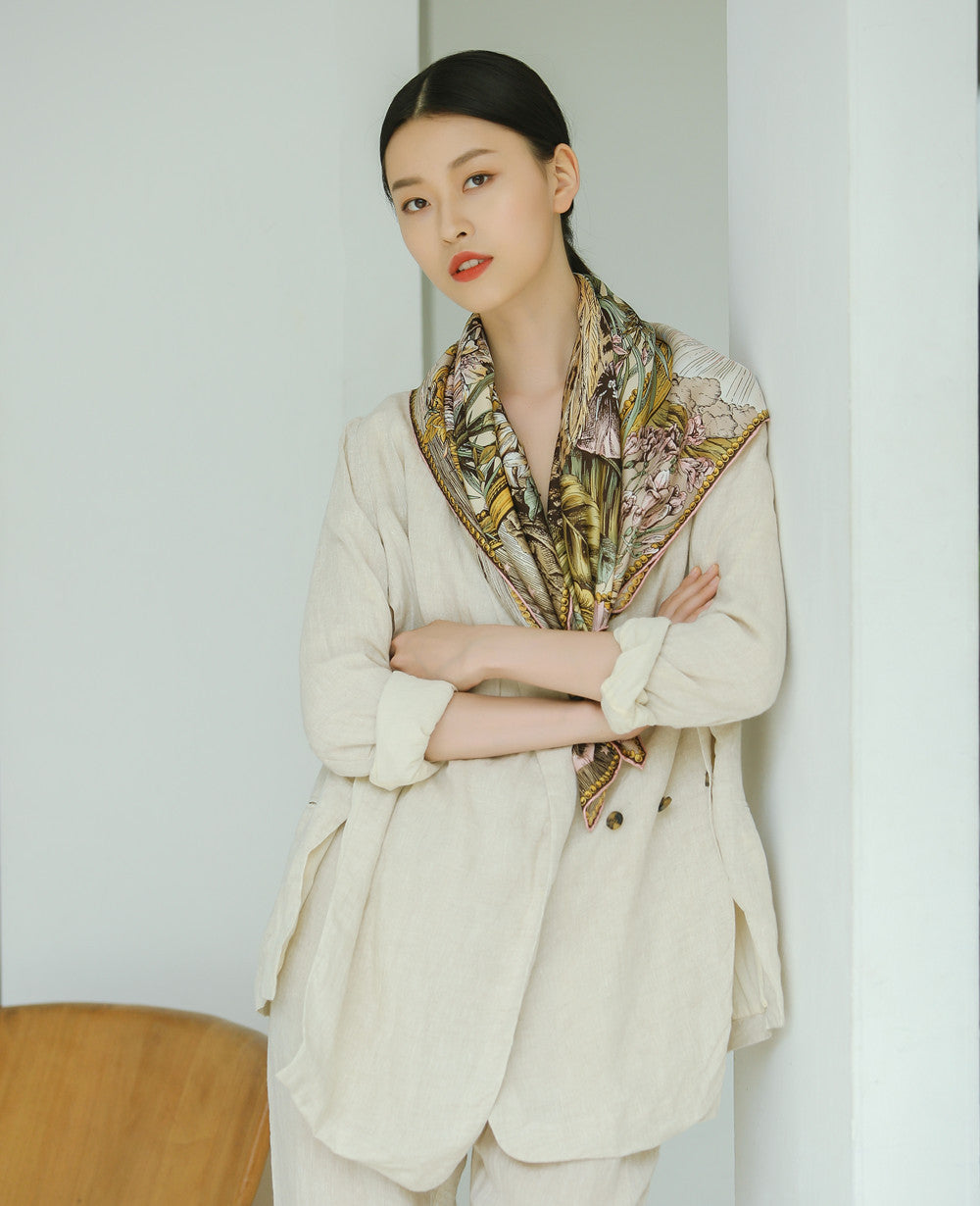 The Celestial Leopard Silk Scarf