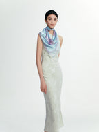 The 'Courtyard Bloom' Silk Scarf