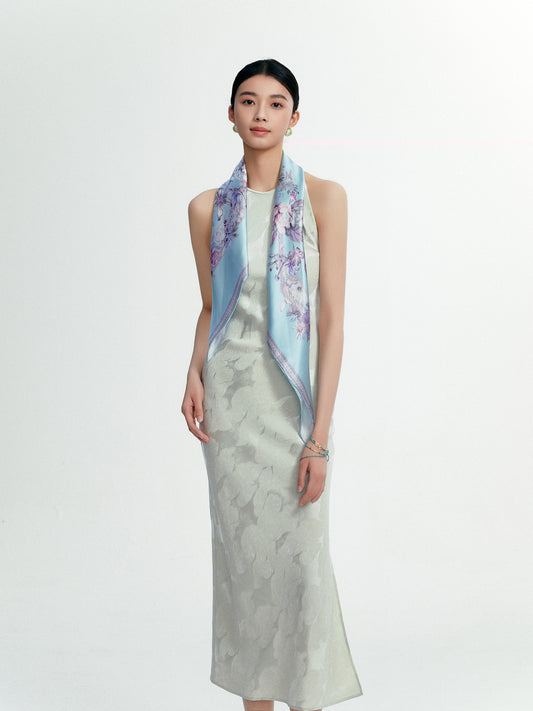 The 'Courtyard Bloom' Silk Scarf