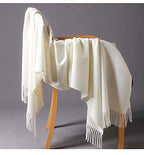Jeelow winter blanket scarf in Plush Viscose White, 100% viscose, 28 x 79 in., photo 4