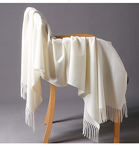 Jeelow winter blanket scarf in Plush Viscose White, 100% viscose, 28 x 79 in., photo 4