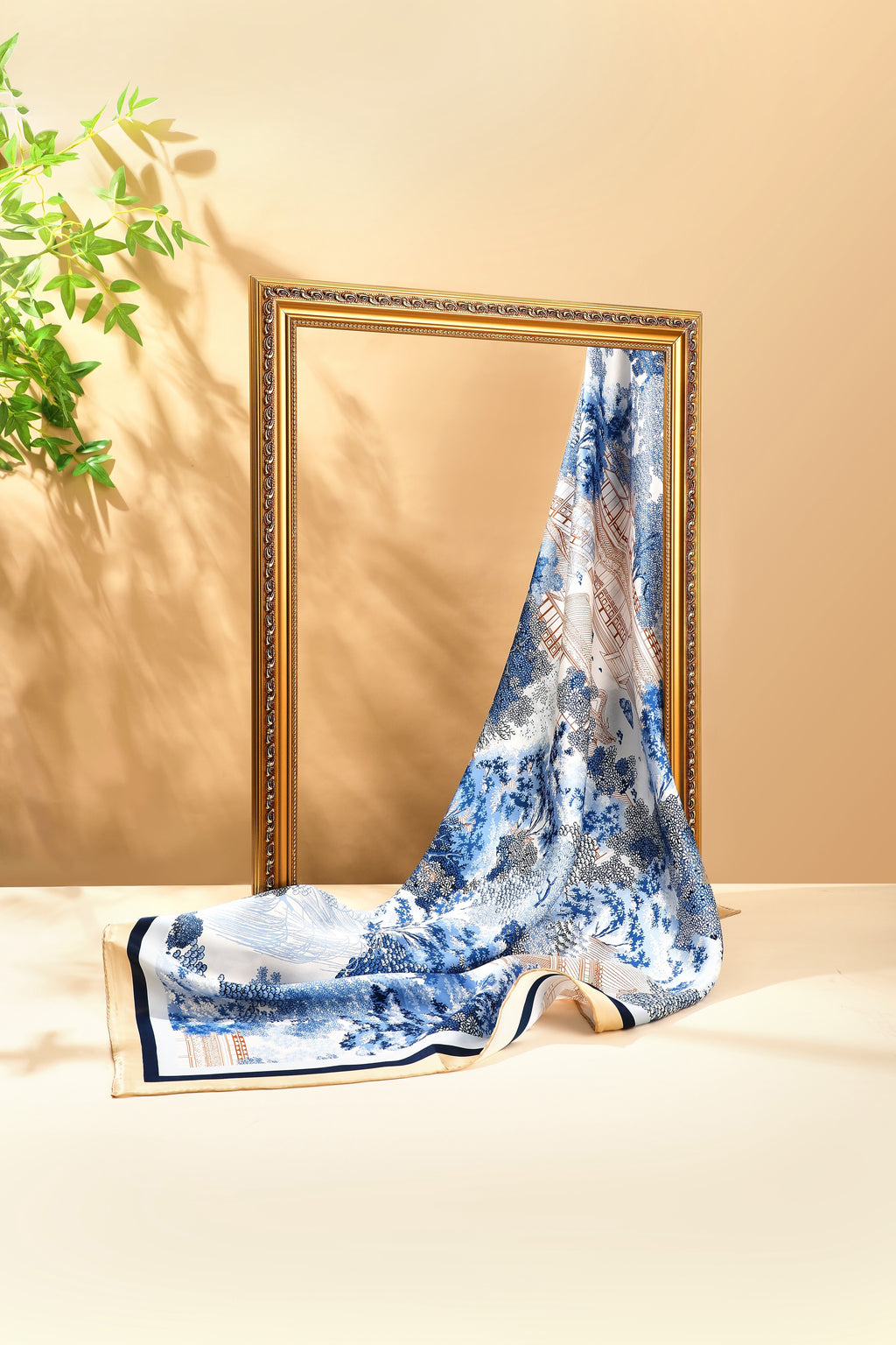 The 'Willow Pavilion' Silk Scarf
