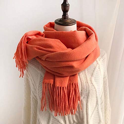 Jeelow winter blanket scarf in Plush Viscose Just Orange, 100% viscose, 28 x 79 in., photo 7