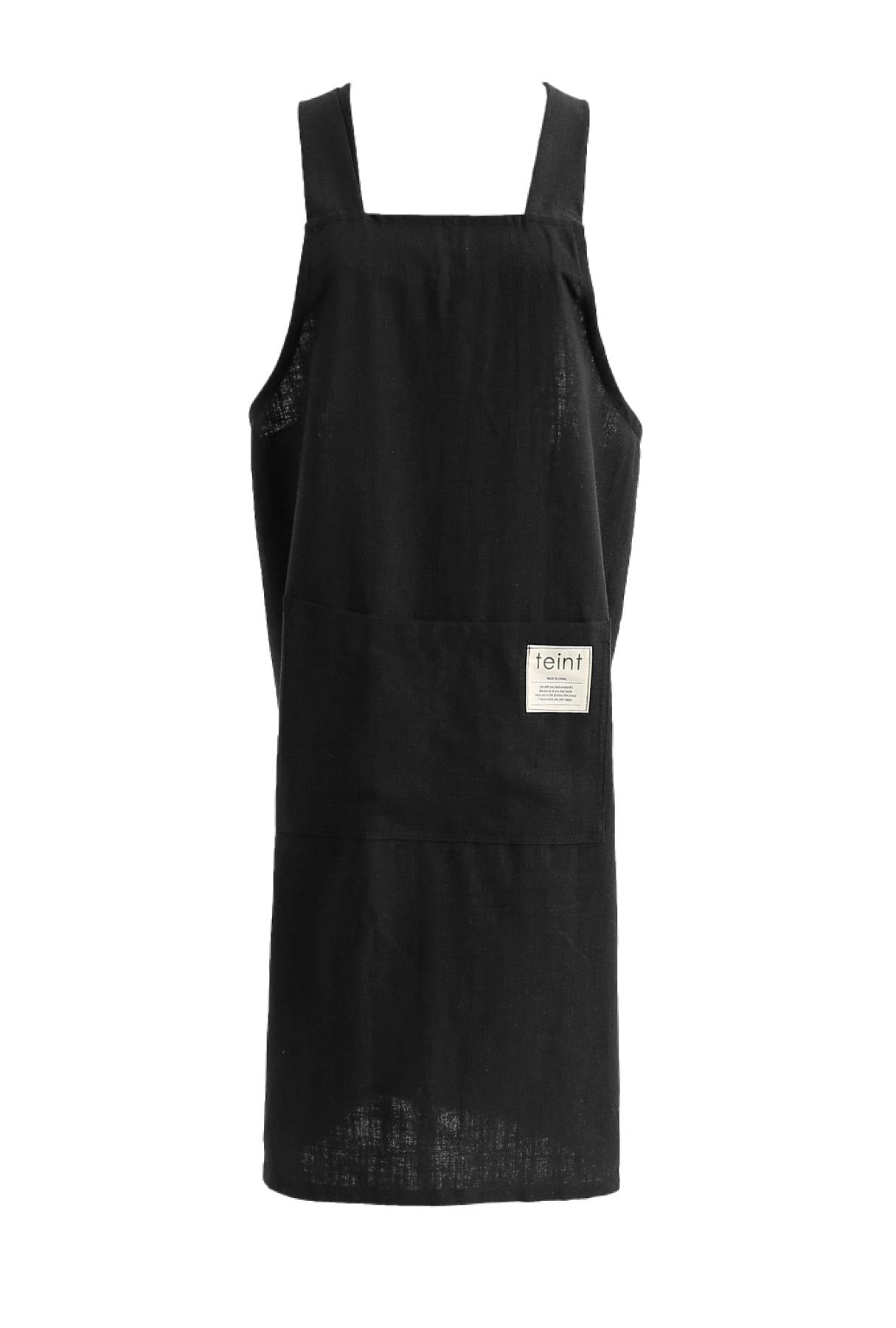 Jeelow Slip On Linen Cotton Cooking Kitchen Garden Vest Slip On Apron Dress For Women With Pockets
