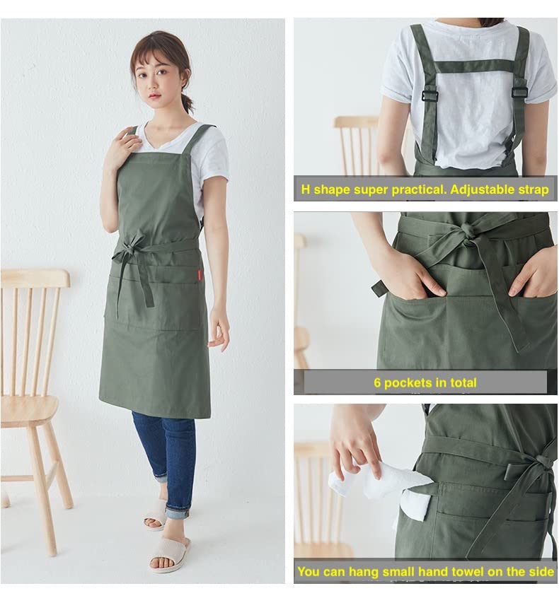Close views of the H shaped back the six front pockets and the side loop for a towel