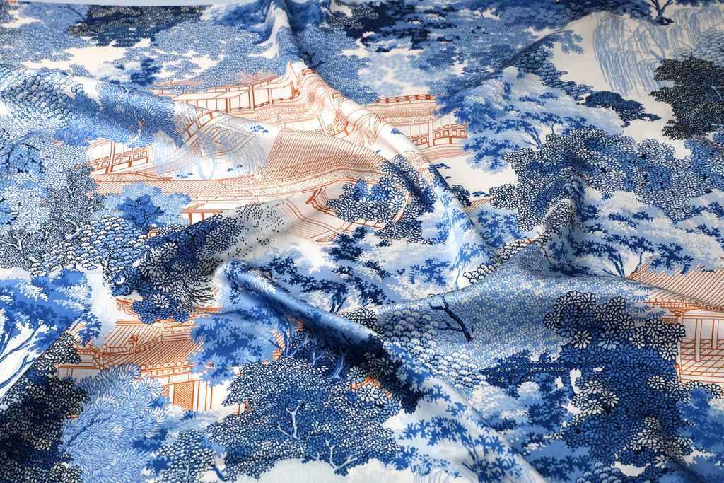 The 'Willow Pavilion' Silk Scarf