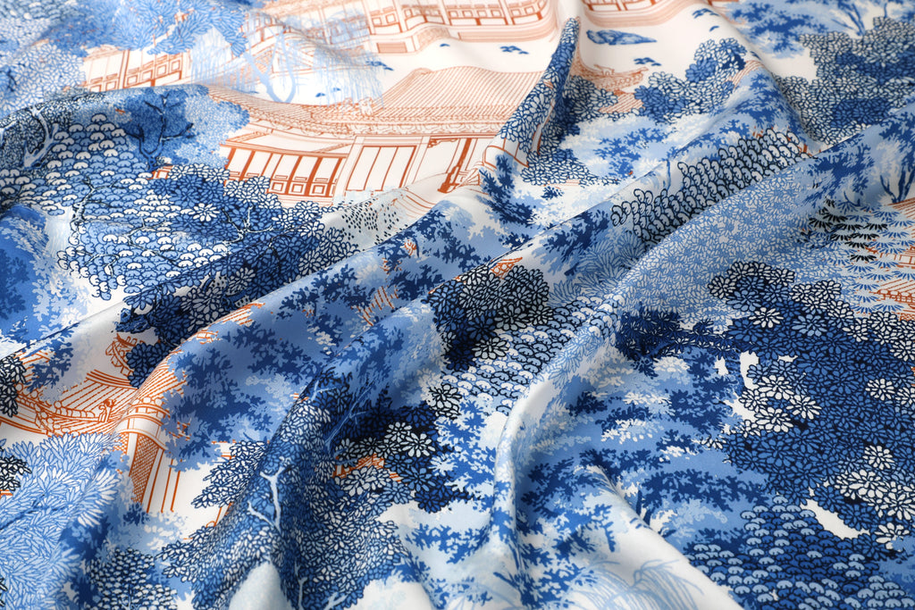 The 'Willow Pavilion' Silk Scarf