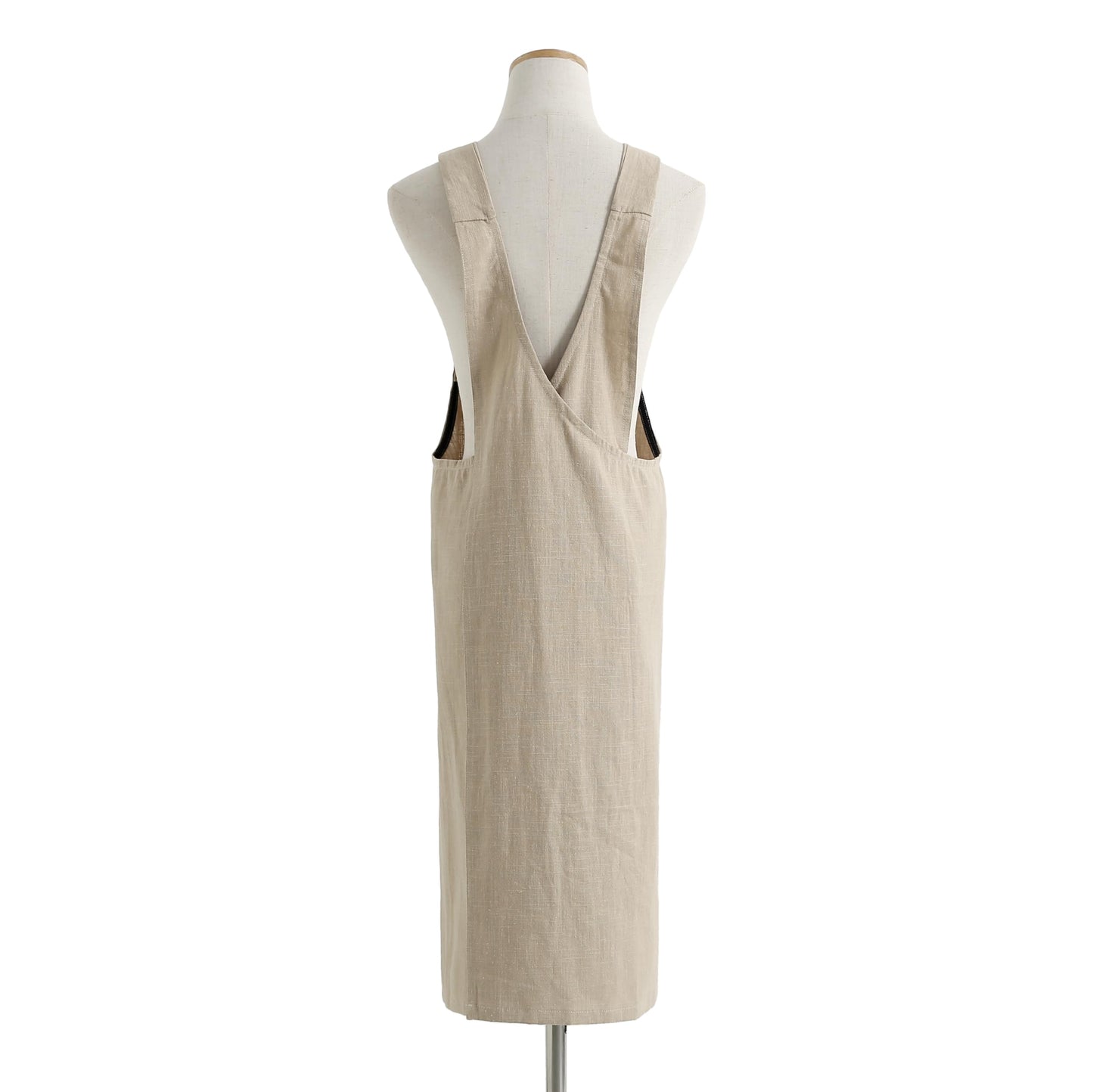 Jeelow Slip On Linen Cotton Cooking Kitchen Garden Vest Slip On Apron Dress For Women With Pockets