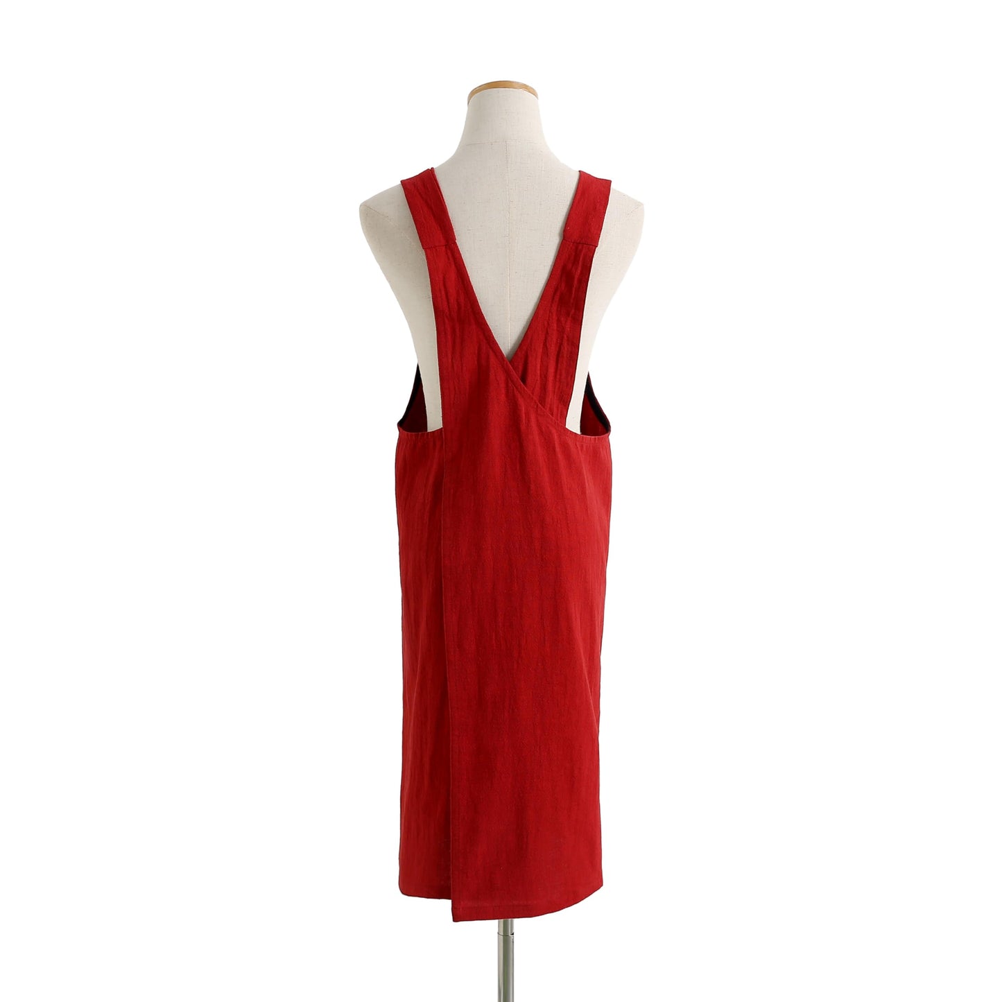 Jeelow Slip On Linen Cotton Cooking Kitchen Garden Vest Slip On Apron Dress For Women With Pockets