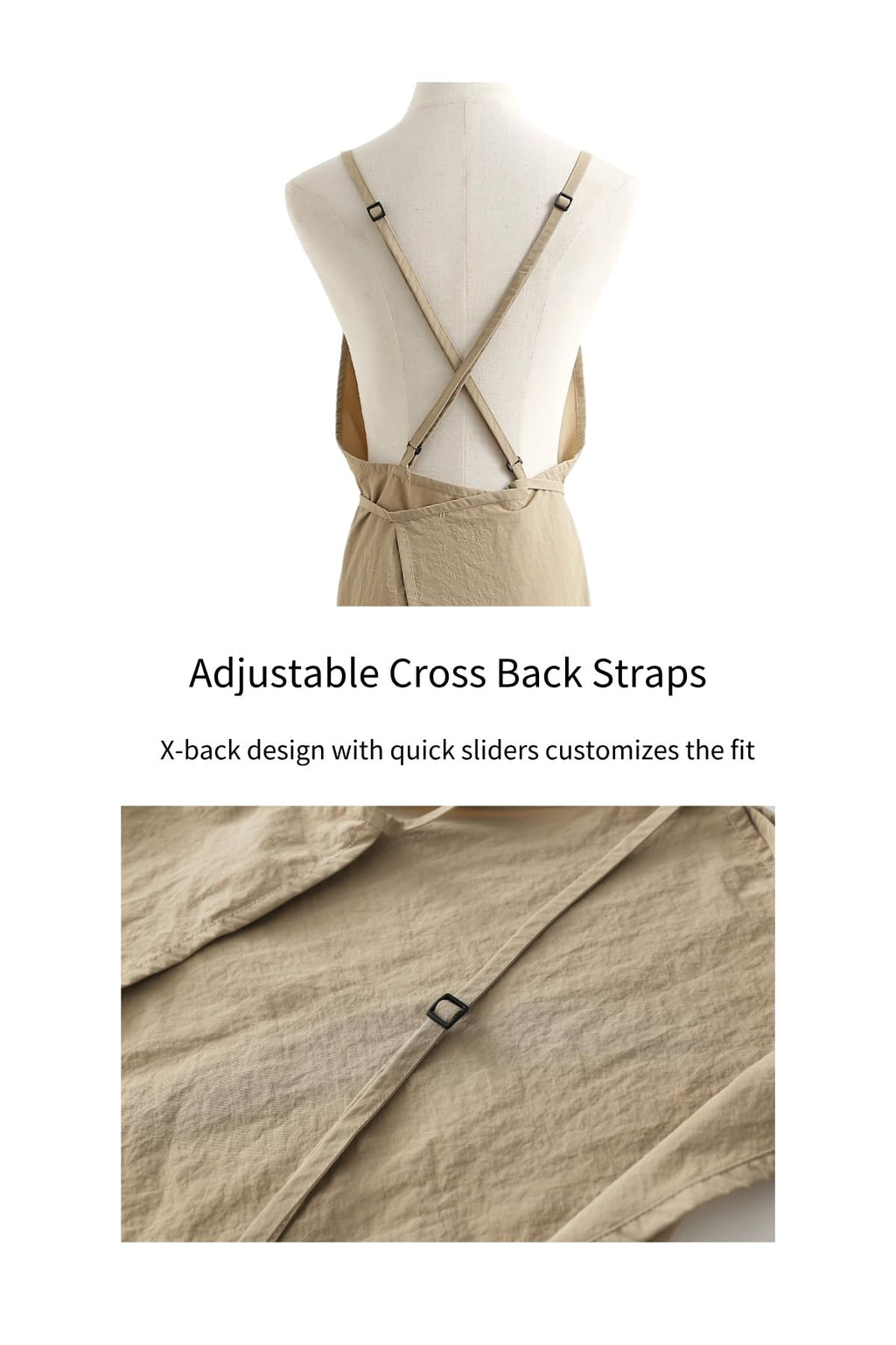 The 'Studio' Waterproof Nylon Apron | Japanese-Inspired Cross-Back Design for Kitchen, Garden & Creative Work