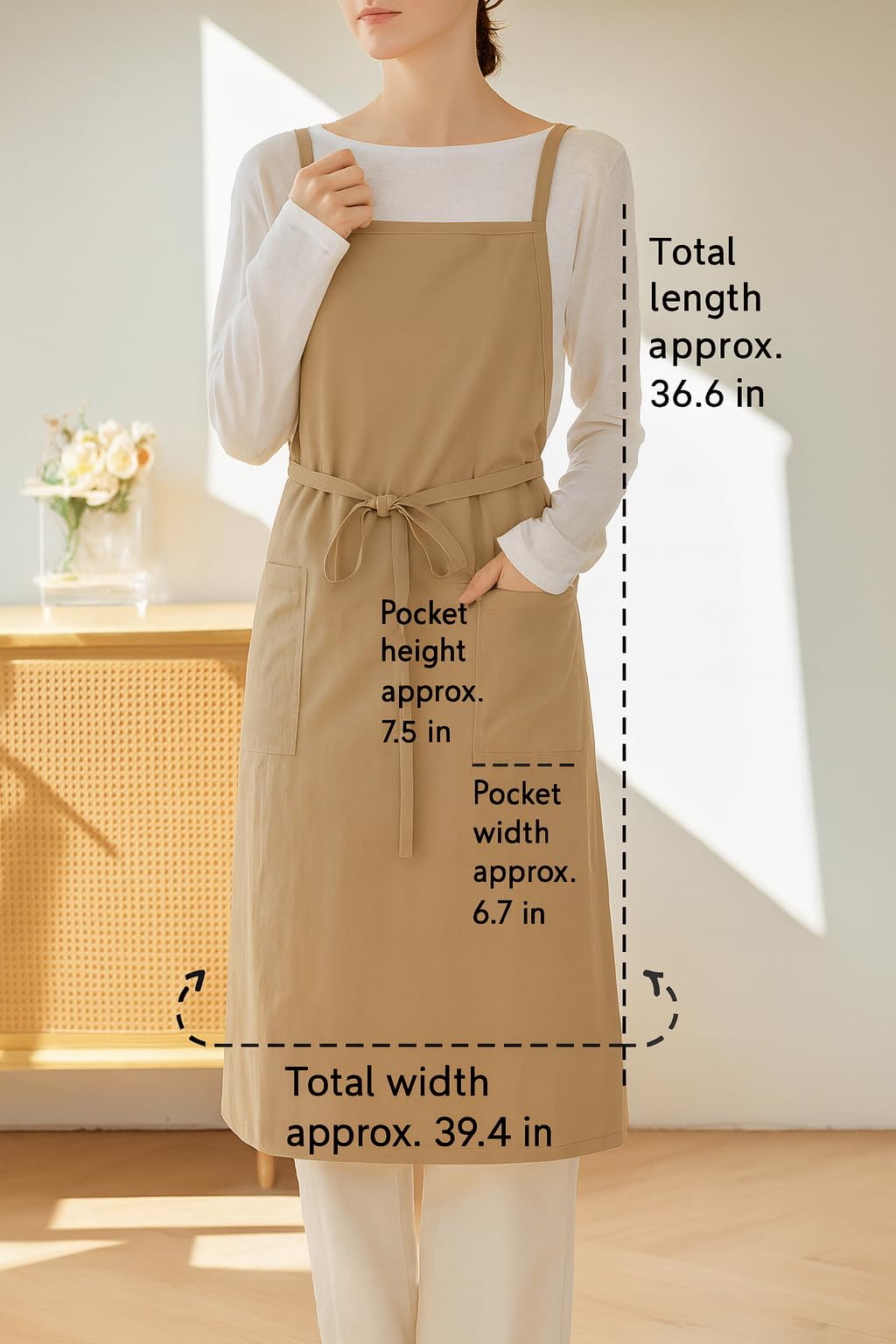 The 'Studio' Waterproof Nylon Apron | Japanese-Inspired Cross-Back Design for Kitchen, Garden & Creative Work