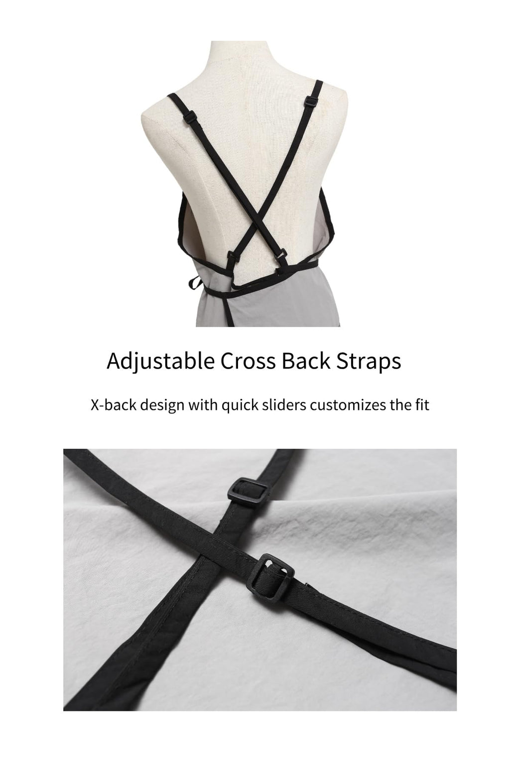 The 'Studio' Waterproof Nylon Apron | Japanese-Inspired Cross-Back Design for Kitchen, Garden & Creative Work