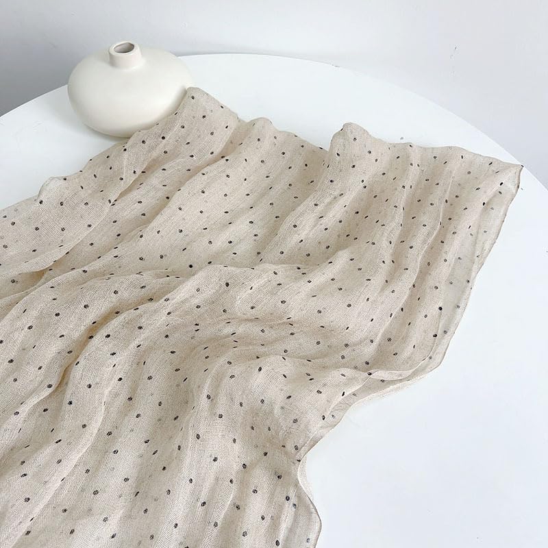 Size reference for the slub stripe linen scarf showing panel dimensions