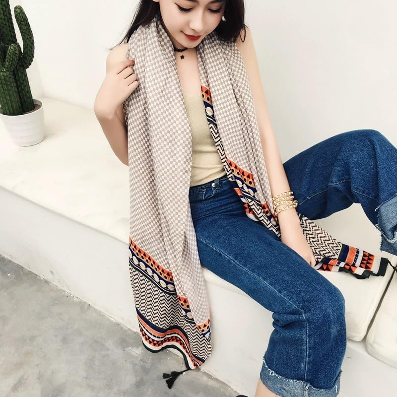 Jeelow Lightweight Scarves Fashion Light Shawl Beach Wrap Head Scarf For Women