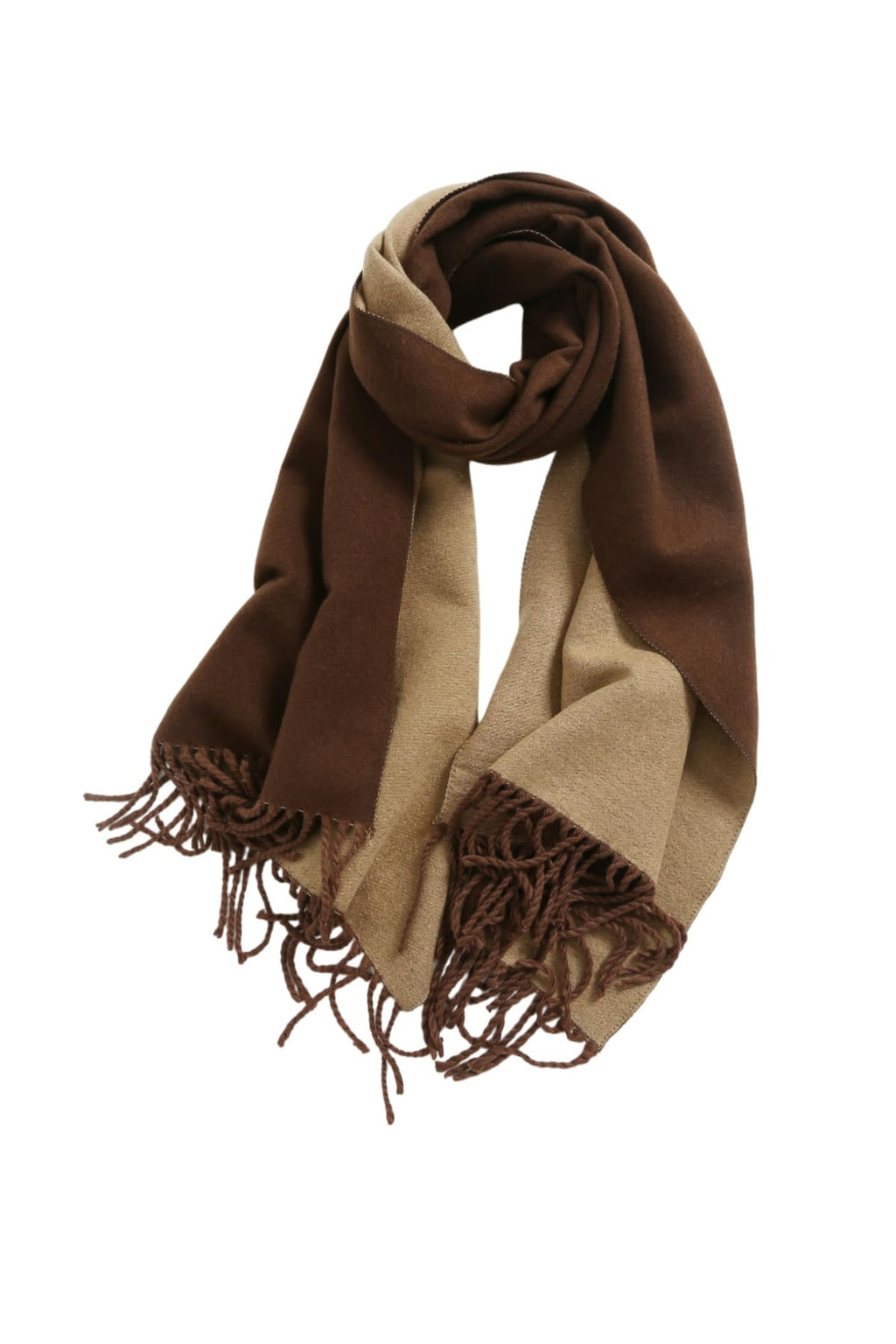 Jeelow reversible two-tone winter scarf in Coffee Brown, 100% acrylic, 31 x 70.5 in., photo 1