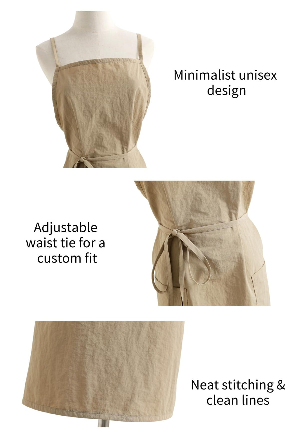 The 'Studio' Waterproof Nylon Apron | Japanese-Inspired Cross-Back Design for Kitchen, Garden & Creative Work