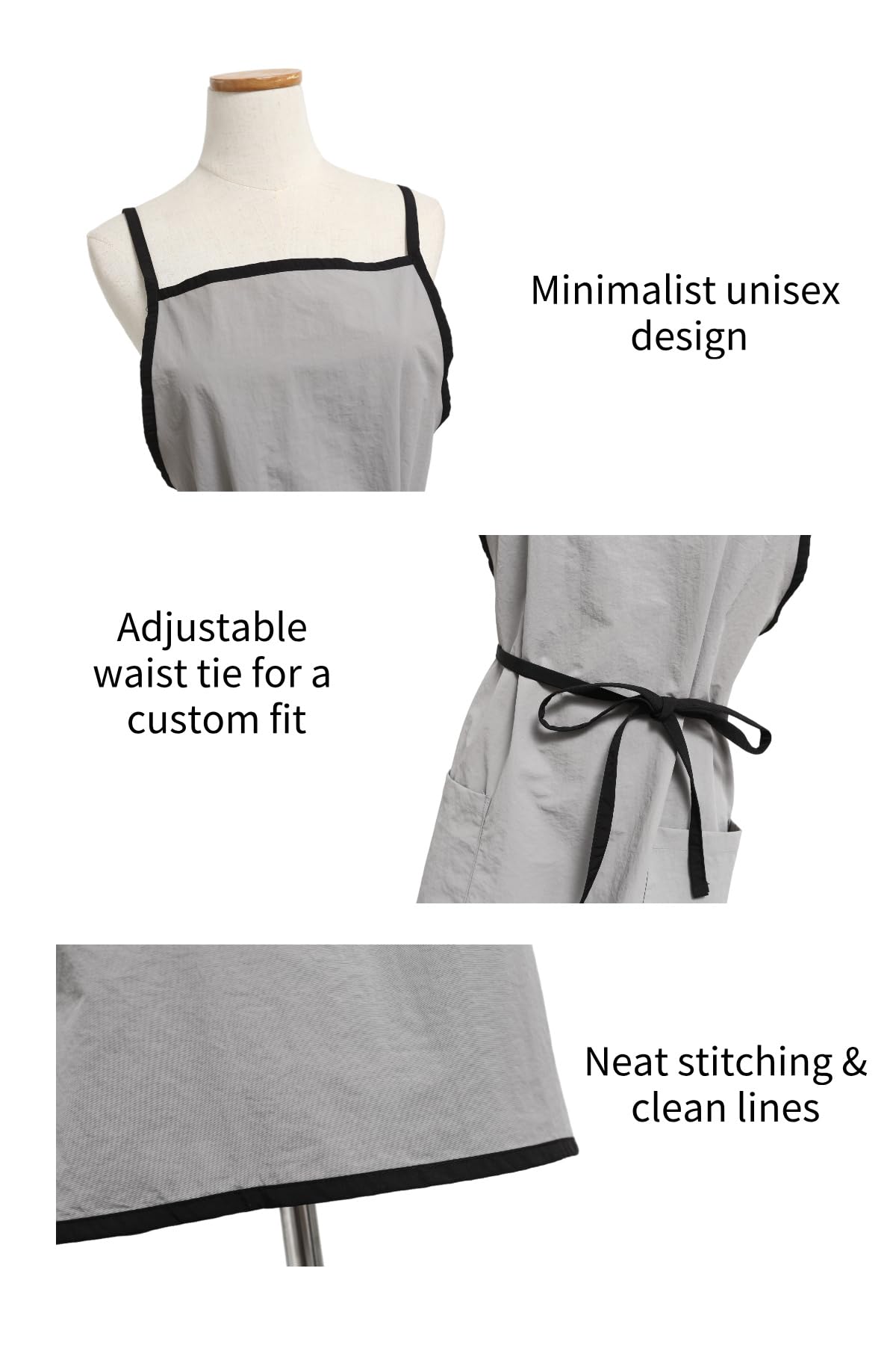 The 'Studio' Waterproof Nylon Apron | Japanese-Inspired Cross-Back Design for Kitchen, Garden & Creative Work