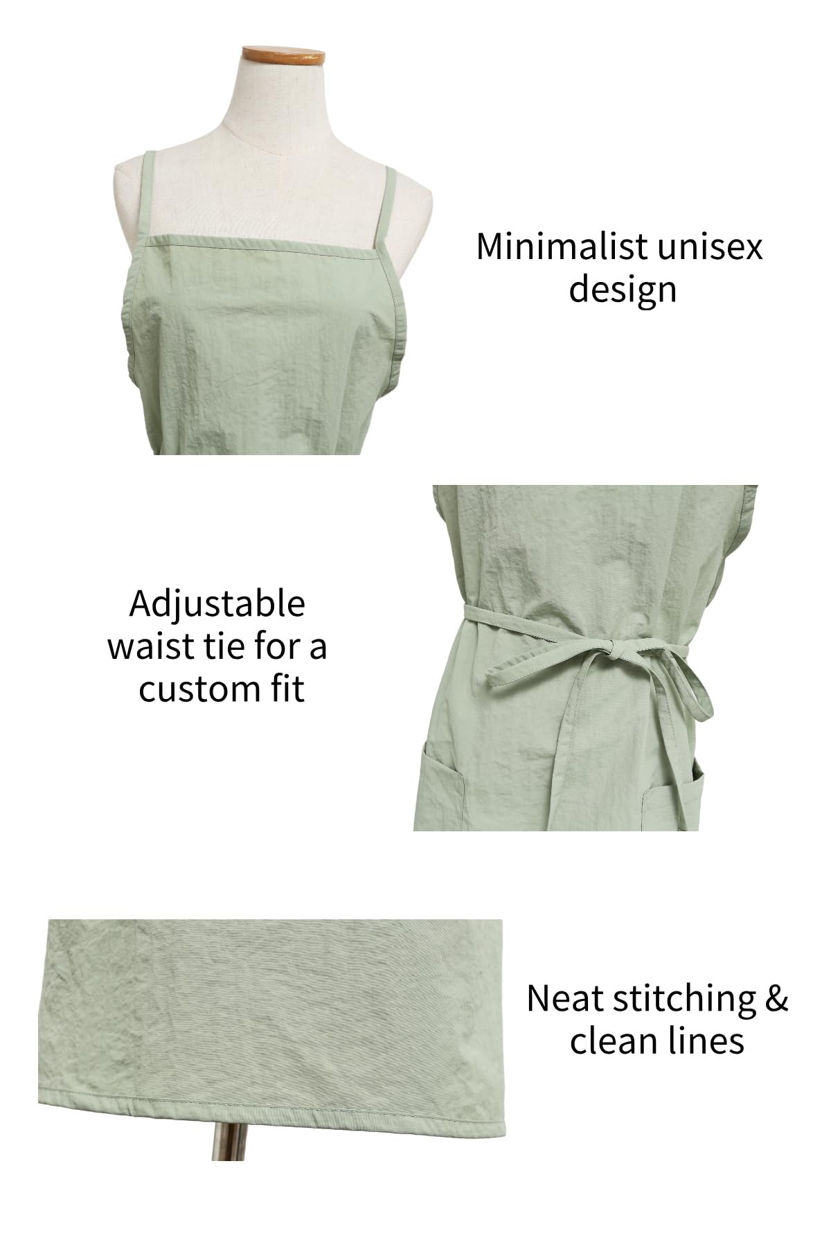 The 'Studio' Waterproof Nylon Apron | Japanese-Inspired Cross-Back Design for Kitchen, Garden & Creative Work