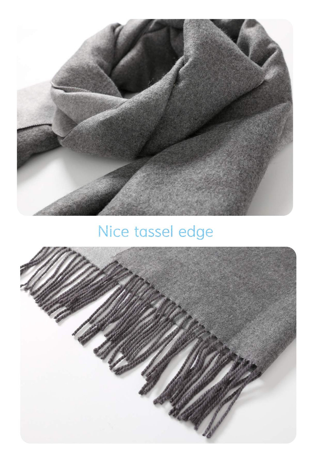 Jeelow reversible two-tone winter scarf in Grey Tone, 100% acrylic, 25.6 x 78 in., photo 3