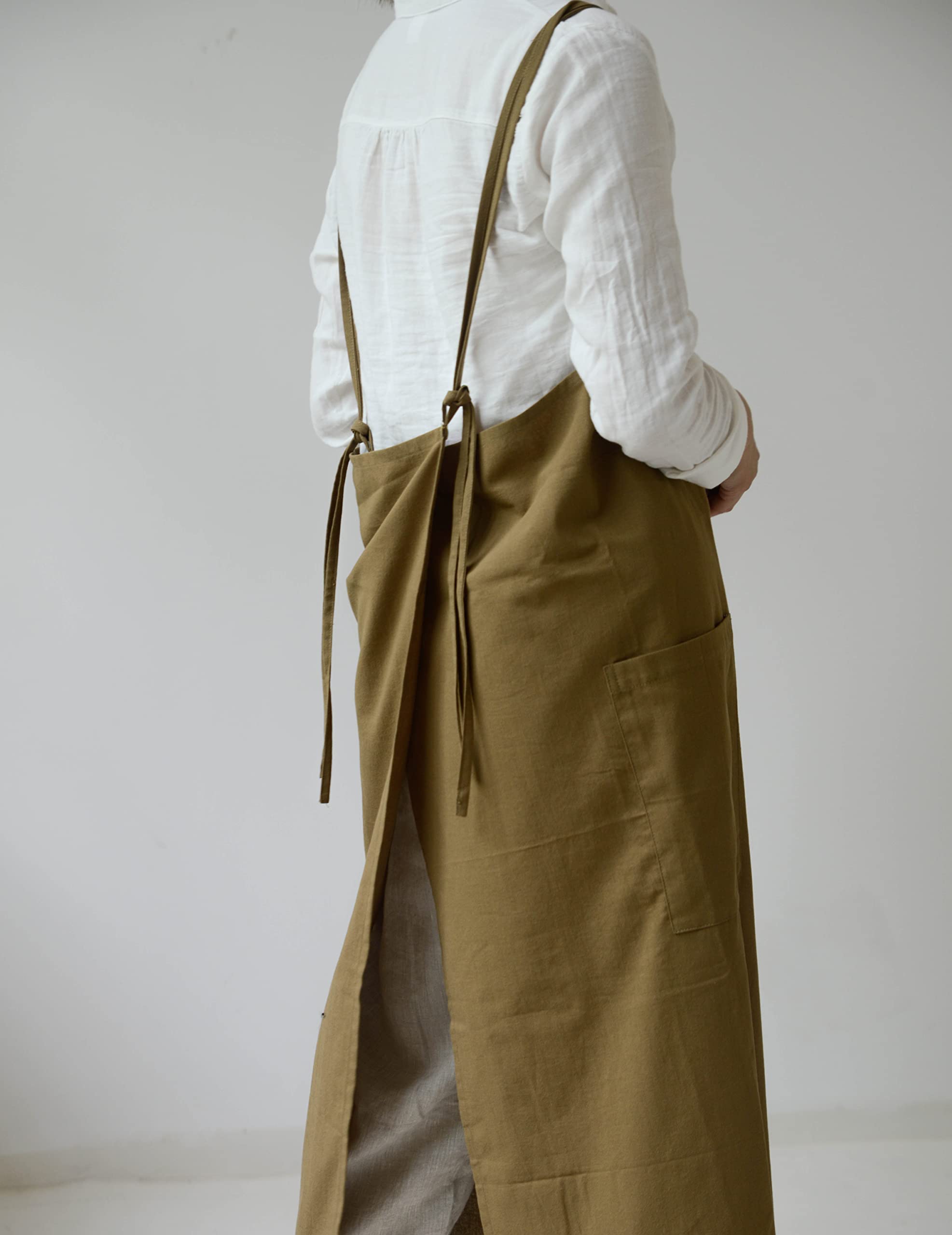 The 'Linen & Co.' Oversized Pinafore Apron | Japanese Minimalist Full-Length Apron Dress for All Sizes, Kitchen, Garden & Studio