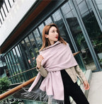 Jeelow reversible two-tone winter scarf in Pink Grey, 100% acrylic, 25.6 x 78 in., photo 2