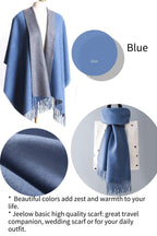 Jeelow reversible two-tone winter scarf in Blue Tone, 100% acrylic, 25.6 x 78 in., photo 6