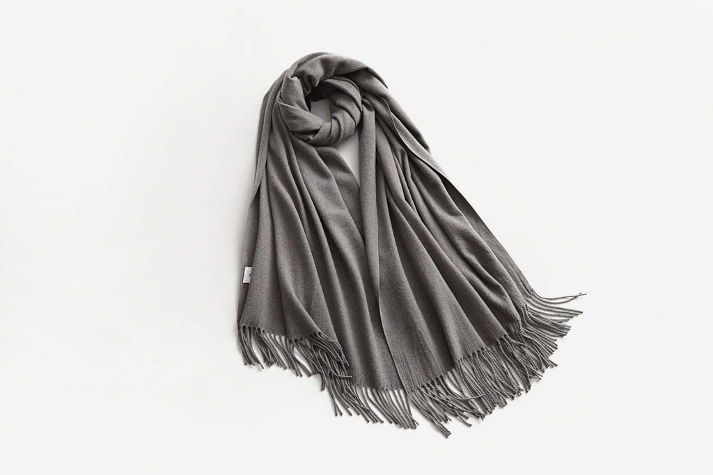 Jeelow winter blanket scarf in Soft Weave Light Grey, 100% polyester, 27 x 78 in., photo 3