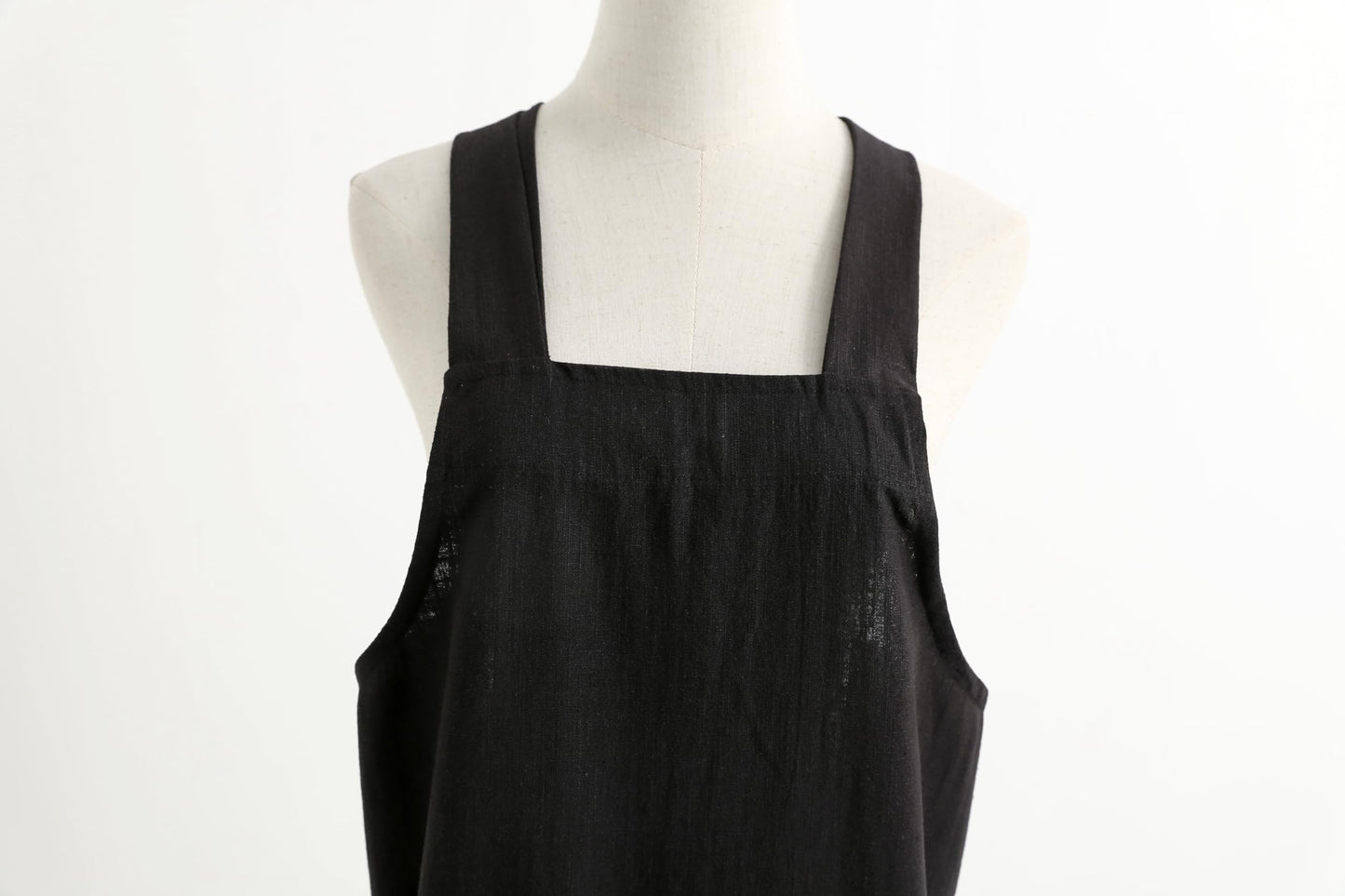 Jeelow Slip On Linen Cotton Cooking Kitchen Garden Vest Slip On Apron Dress For Women With Pockets
