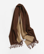 Jeelow reversible two-tone winter scarf in Coffee Brown, 100% acrylic, 31 x 70.5 in., photo 2