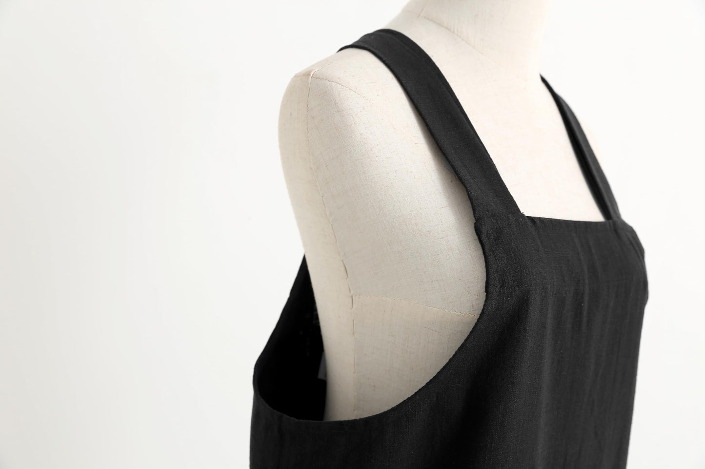 Jeelow Slip On Linen Cotton Cooking Kitchen Garden Vest Slip On Apron Dress For Women With Pockets