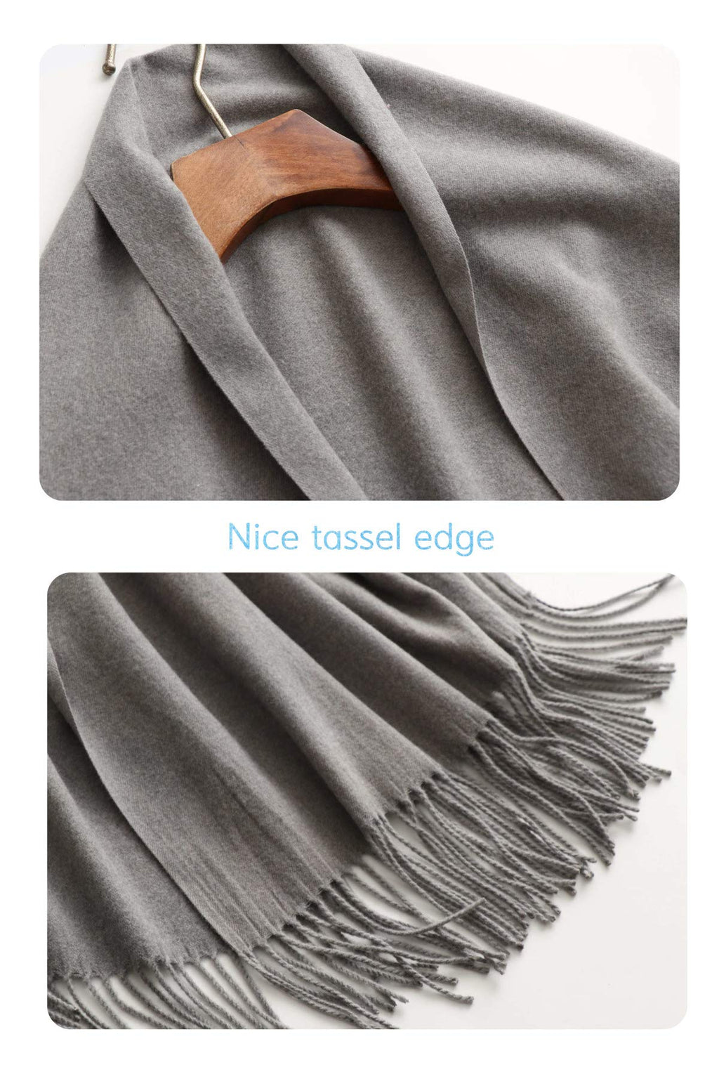 Jeelow winter blanket scarf in Soft Weave Light Grey, 100% polyester, 27 x 78 in., photo 2
