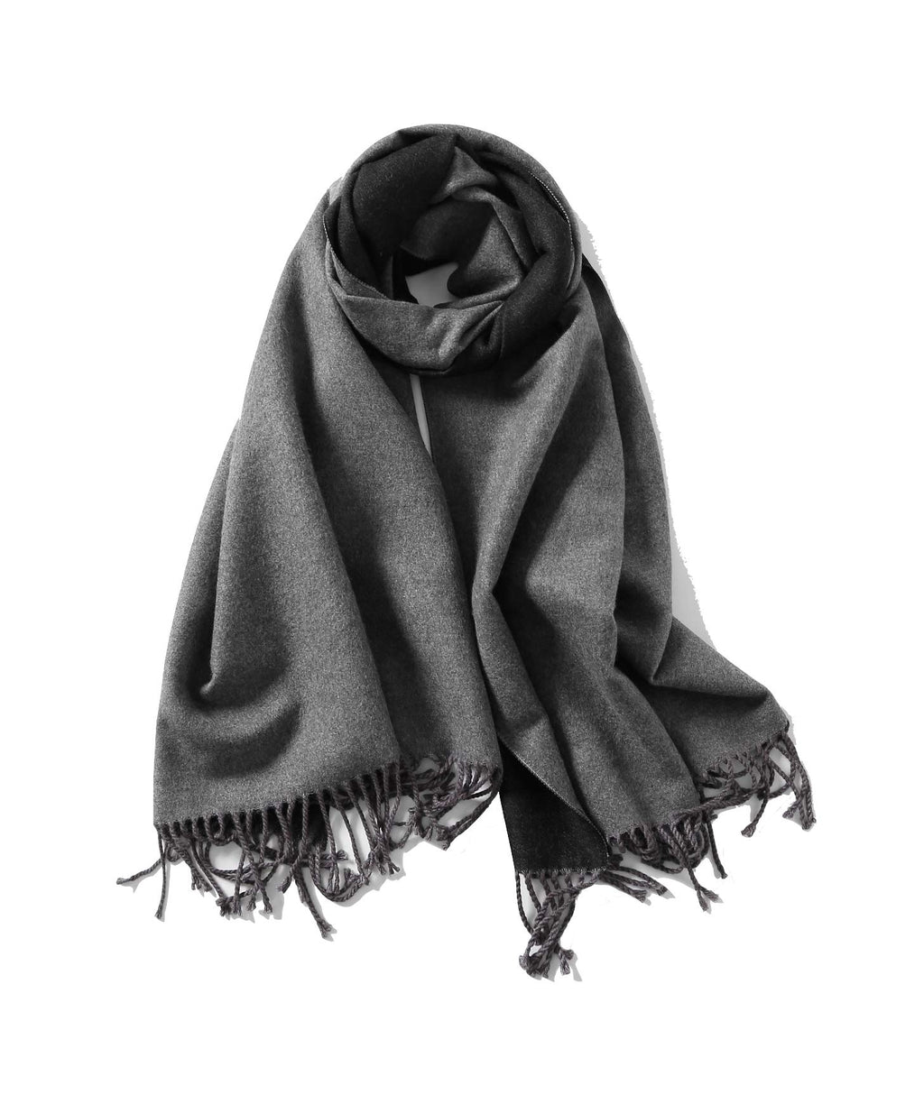 Jeelow reversible two-tone winter scarf in Black & Grey, 100% acrylic, 25.6 x 78.7 in., photo 1