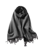 Jeelow reversible two-tone winter scarf in Black & Grey, 100% acrylic, 25.6 x 78.7 in., photo 1