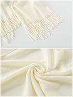 Jeelow winter blanket scarf in Plush Viscose White, 100% viscose, 28 x 79 in., photo 7
