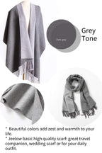 Jeelow reversible two-tone winter scarf in Grey Tone, 100% acrylic, 25.6 x 78 in., photo 2