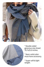 Jeelow reversible two-tone winter scarf in Blue Tone, 100% acrylic, 25.6 x 78 in., photo 2