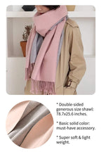 Jeelow reversible two-tone winter scarf in Pink Grey, 100% acrylic, 25.6 x 78 in., photo 5