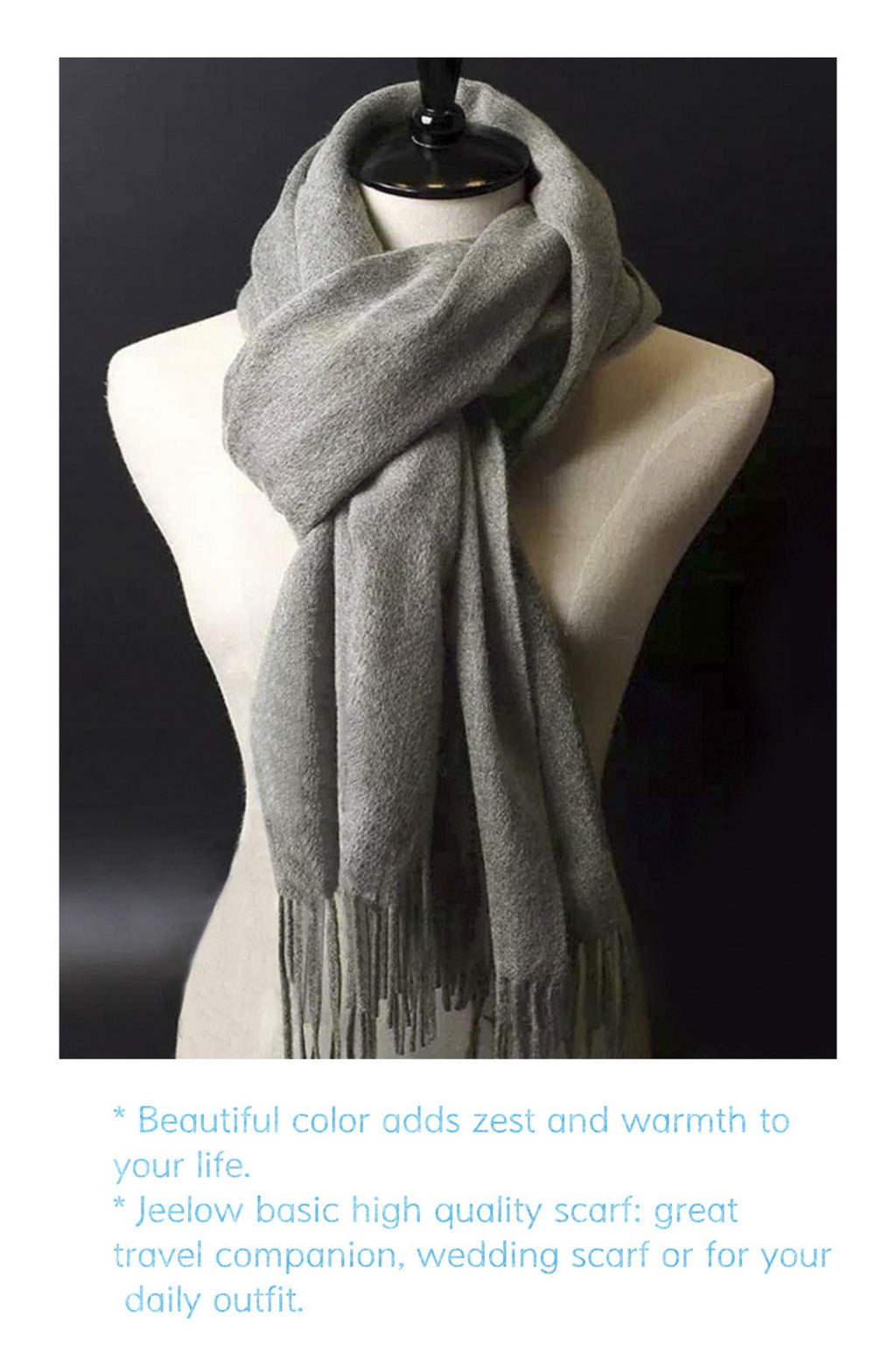 Jeelow winter blanket scarf in Soft Weave Light Grey, 100% polyester, 27 x 78 in., photo 5