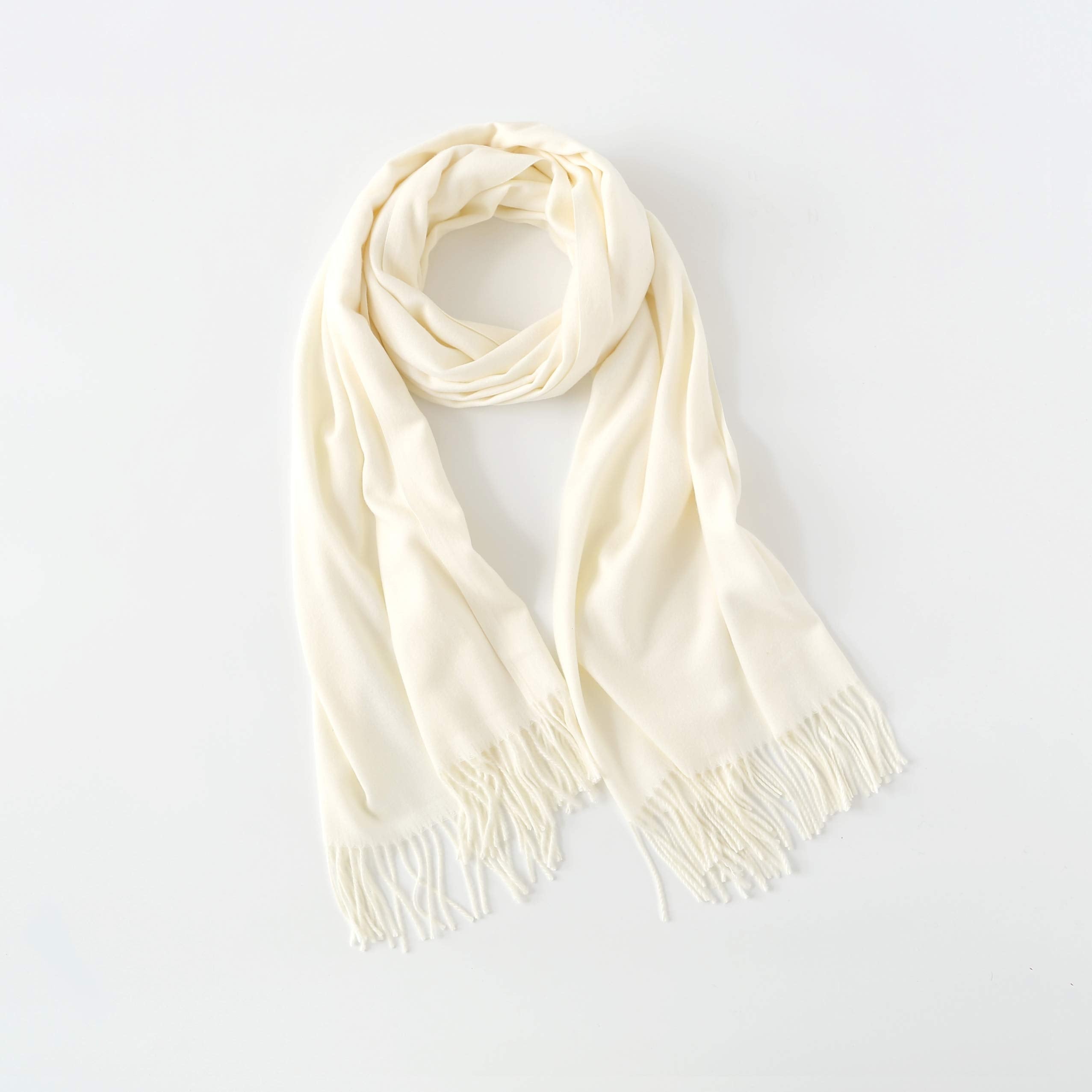 Jeelow winter blanket scarf in Plush Viscose White, 100% viscose, 28 x 79 in., photo 3